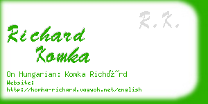 richard komka business card